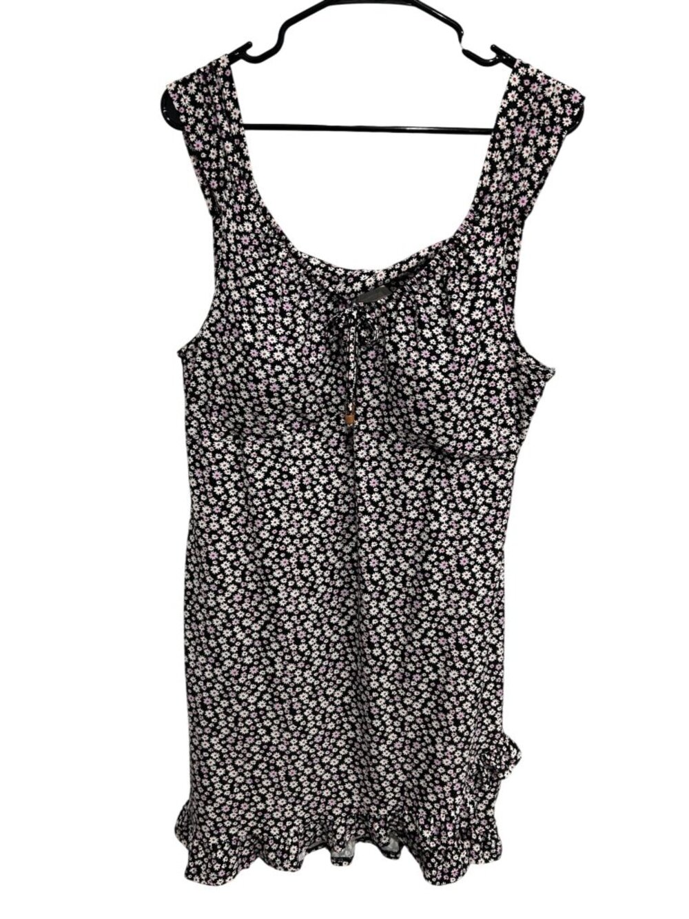 No Boundaries Black Floral Sleeveless Sundress Size XXL Coquette Cottagecore